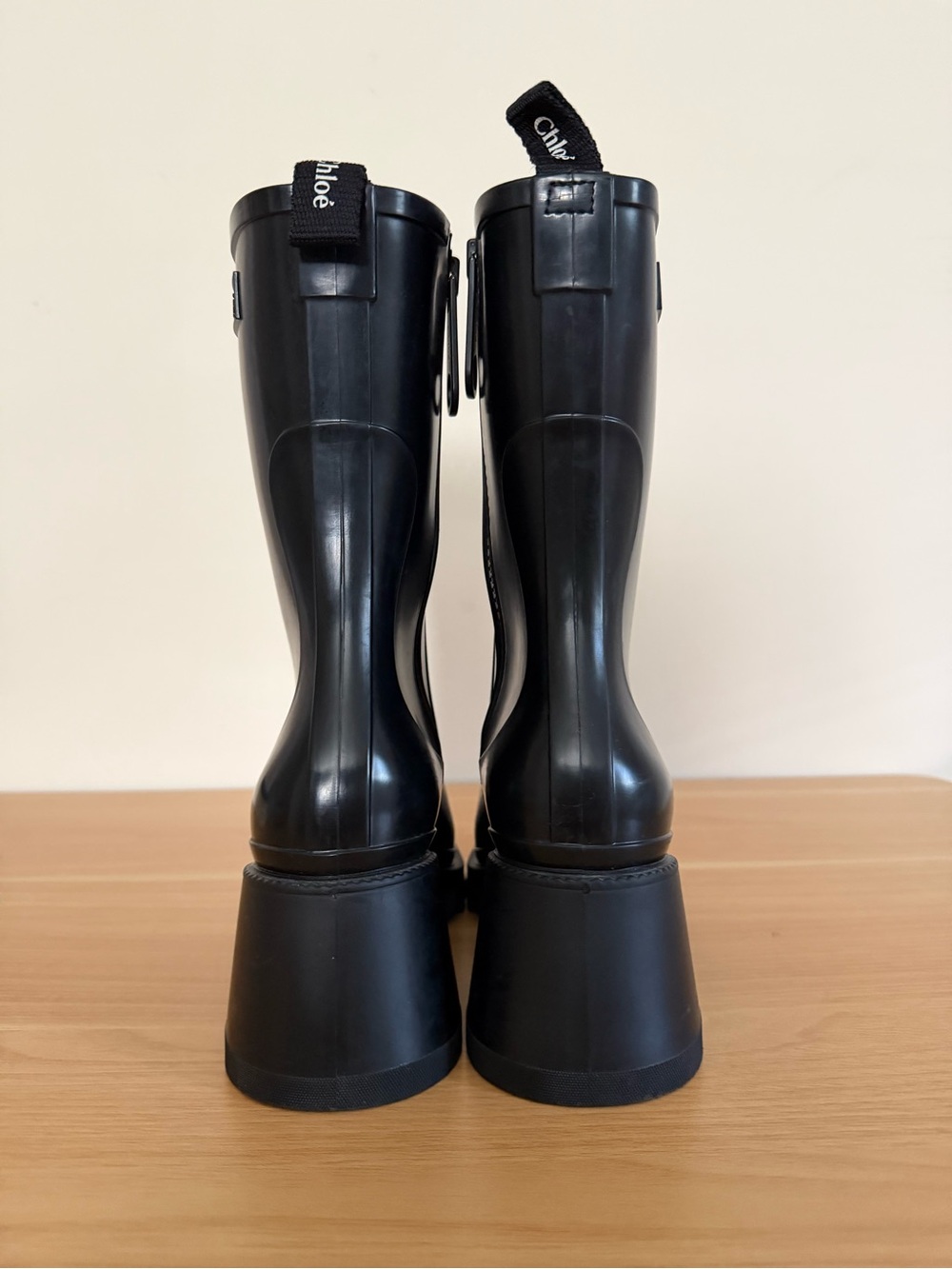 Chloé Betty-style rubber rain boots / lug heel boots - Picture 2 of 8
